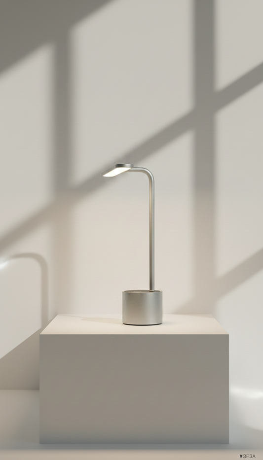 Alternate angle view of Desk lamp with wireless charging base